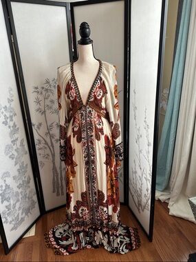 chinese dress ladies Farm Rio Tropical Tapestry Off-White Halter Neck Maxi Dress  Monelle  Vermont